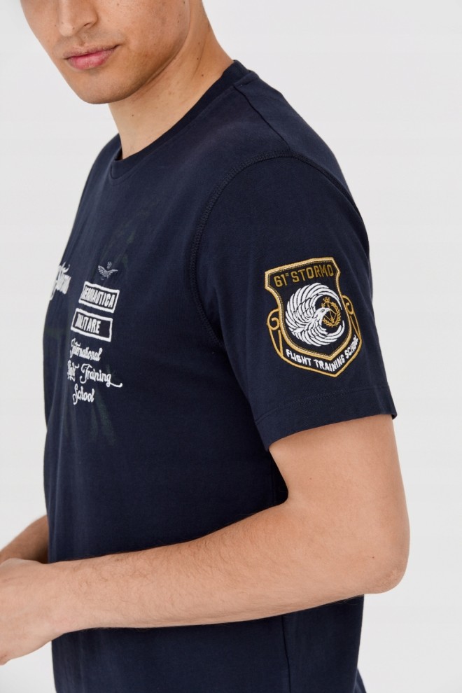 AERONAUTICA MILITARE Granatowy t-shirt męski