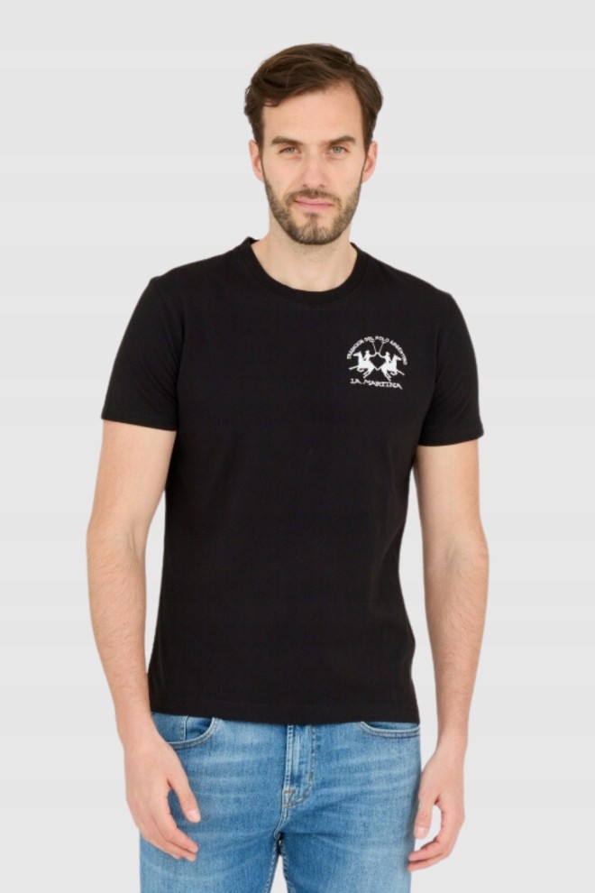 LA MARTINA Black Men's Regular Fit T-Shirt