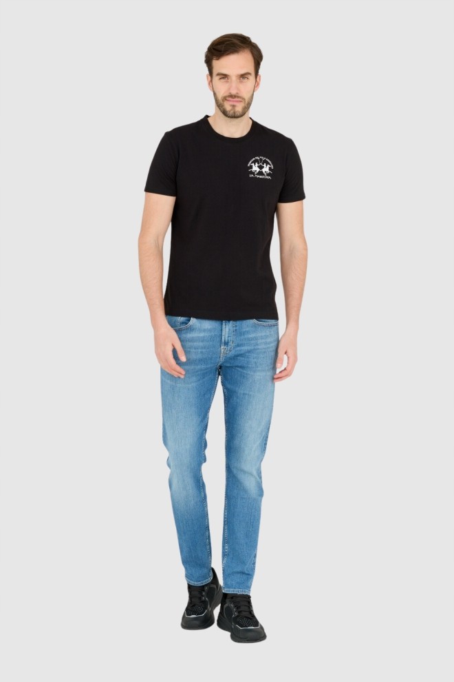 LA MARTINA Black Men's Regular Fit T-Shirt