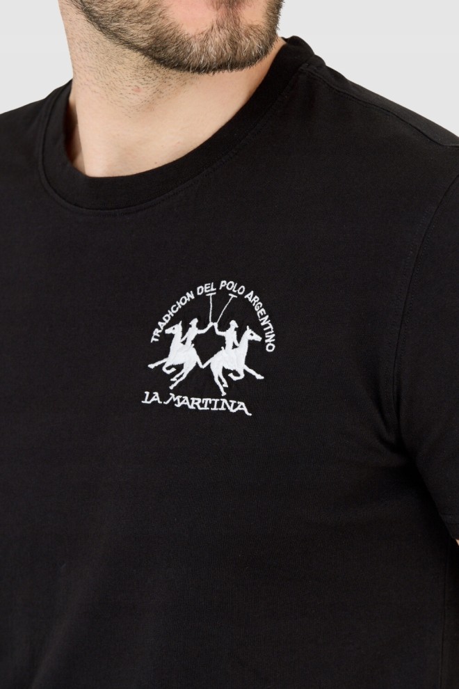 LA MARTINA Black Men's Regular Fit T-Shirt