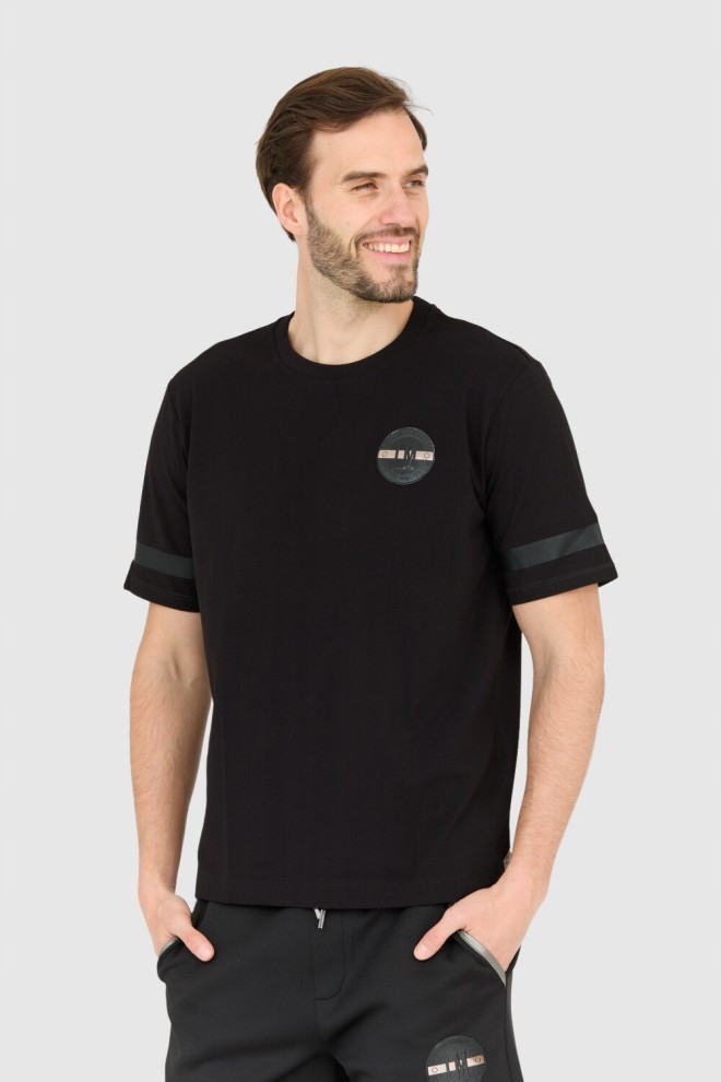 LA MARTINA Black Men's Regular Fit T-Shirt