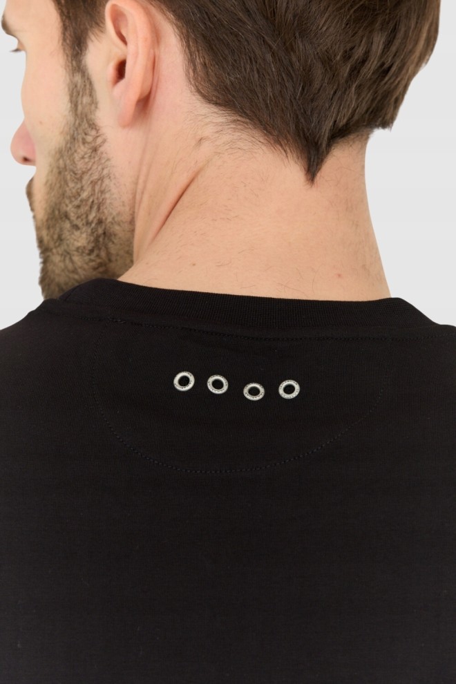 LA MARTINA Tricou negru pentru bărbați cu croială regulată