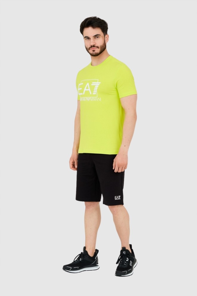 EA7 Tricou verde pentru bărbați cu logo alb mare