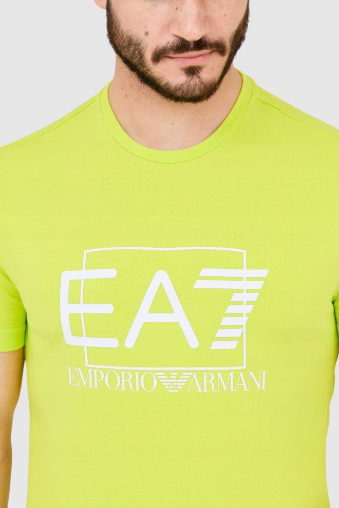 EA7 Tricou verde pentru bărbați cu logo alb mare