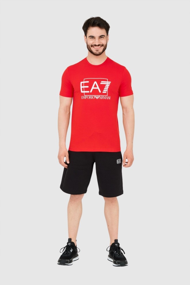 EA7 Red men's t-shirt with large white logo