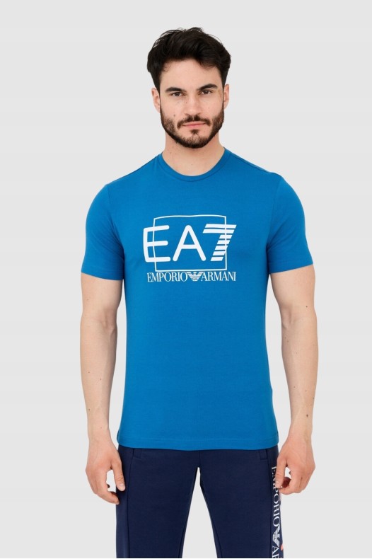 EA7 Tricou albastru cu logo...