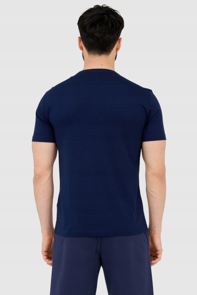 EA7 Navy blue men's t-shirt with logo patch