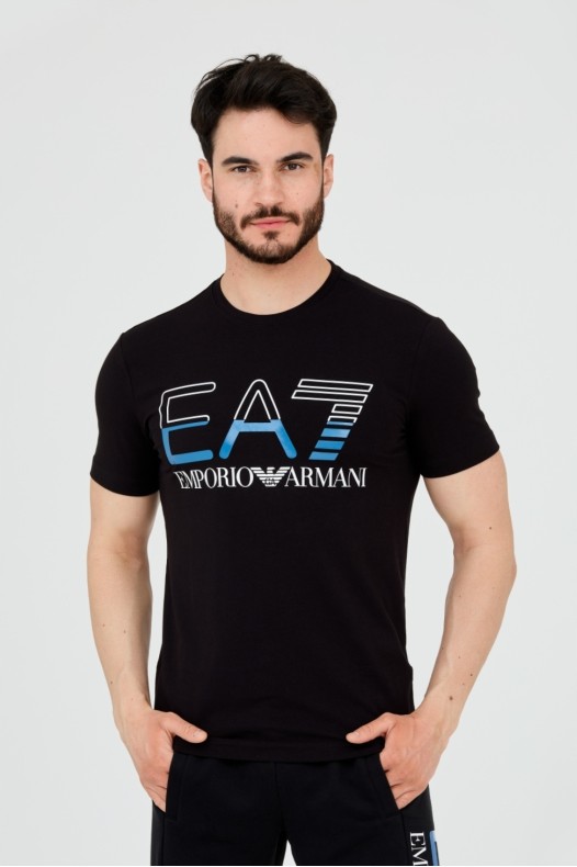 EA7 T-shirt męski czarny z...
