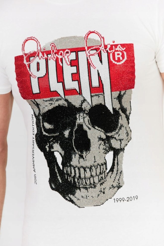 PHILIPP PLEIN White t-shirt with skull and logo