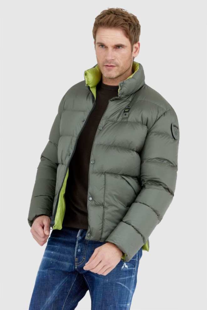 BLAUER Dark green men's down jacket FLETCHER