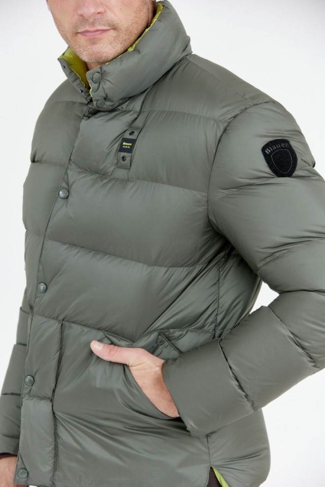 BLAUER Dark green men's down jacket FLETCHER