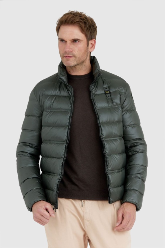 BLAUER Dark green men's down jacket SETH