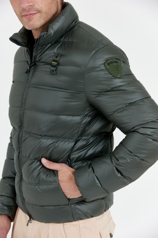 BLAUER Dark green men's down jacket SETH