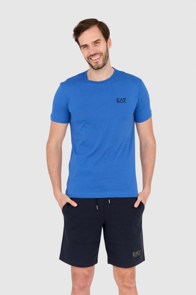 EA7 Blue men's t-shirt with black logo