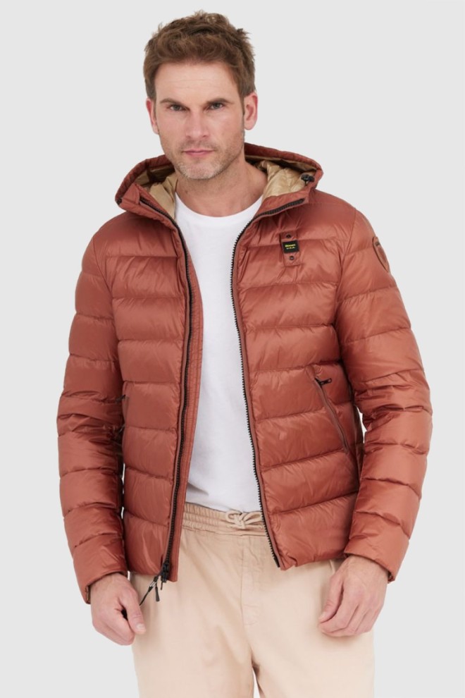 BLAUER Brown Sergio down jacket with hood