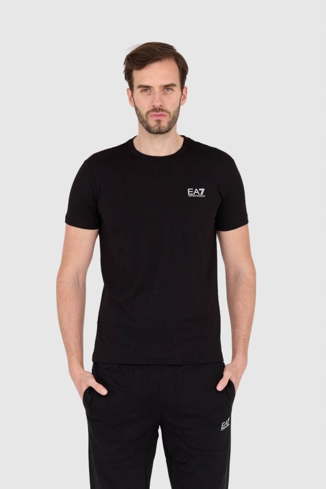 EA7 Black men's t-shirt with small white logo