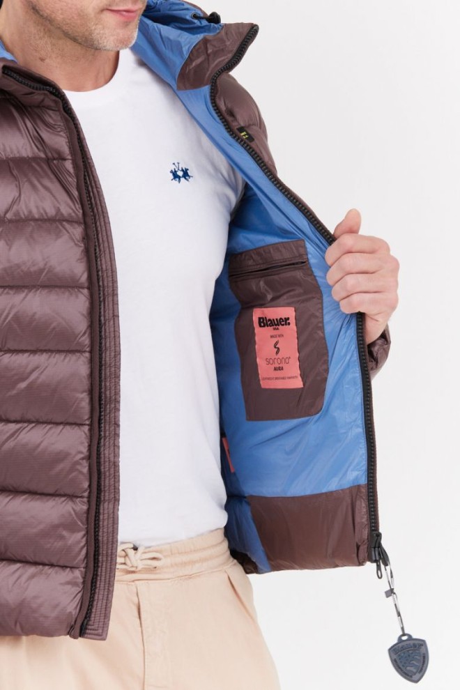 Jachetă cu glugă BLAUER Brown Virgil pentru bărbați