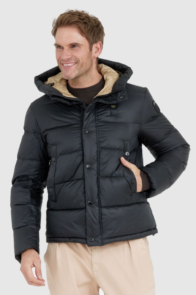 BLAUER Men's black Tracy down jacket with hood