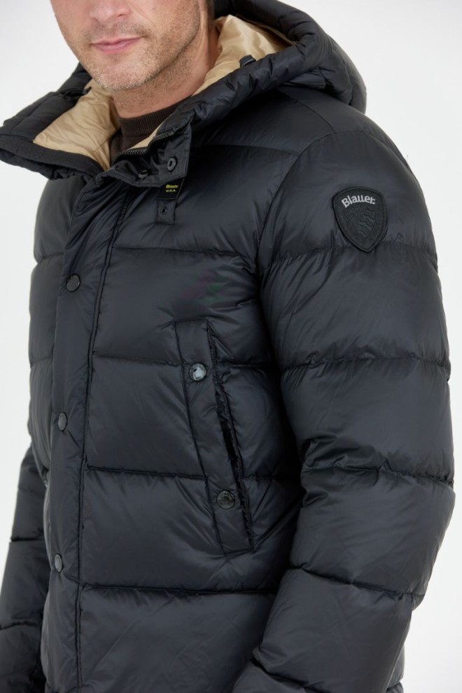 BLAUER Men's black Tracy down jacket with hood