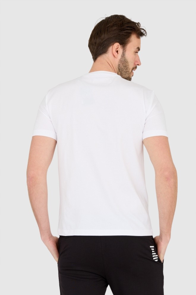 EA7 White men's t-shirt with large white logo