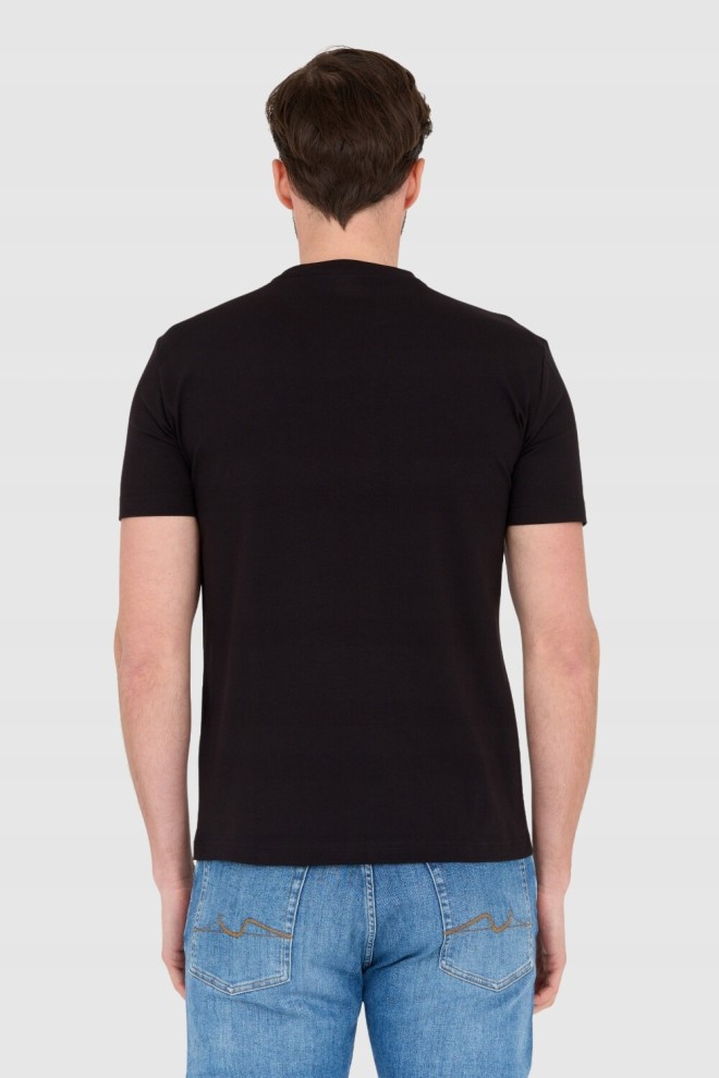 EA7 Tricou negru pentru bărbați cu logo alb mare