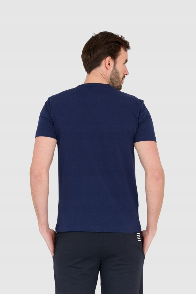 EA7 Navy blue men's t-shirt with white logo