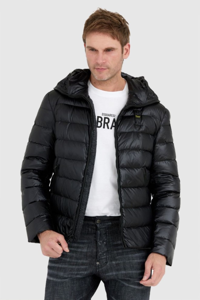 BLAUER Black down jacket Enrique with goggles