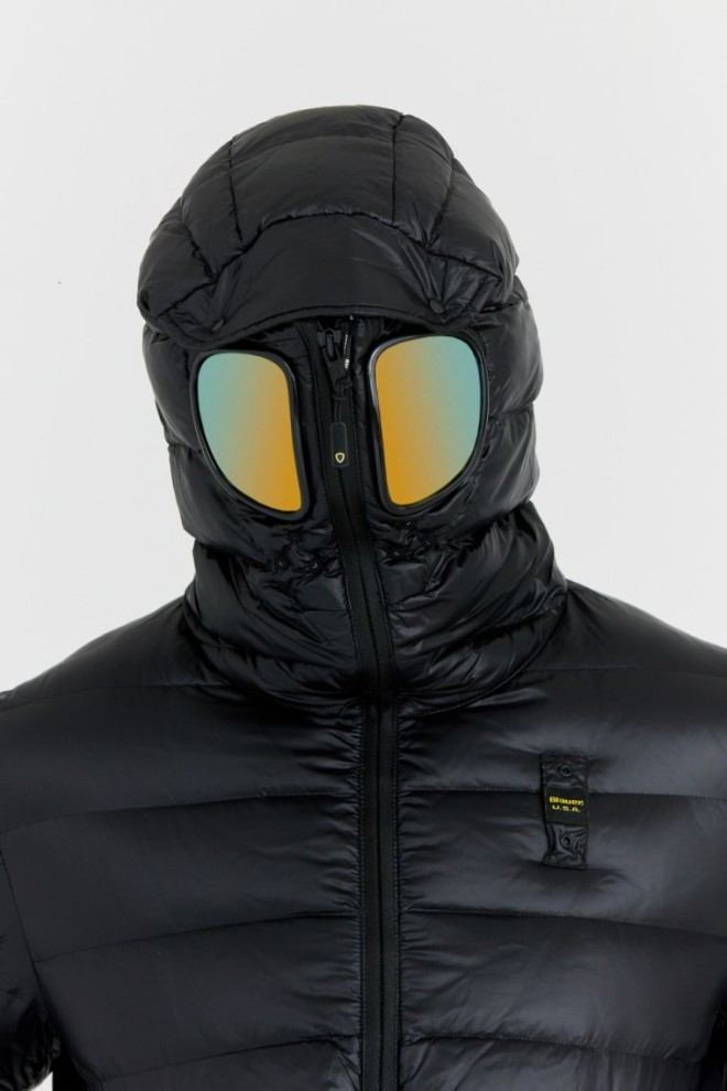 BLAUER Black down jacket Enrique with goggles