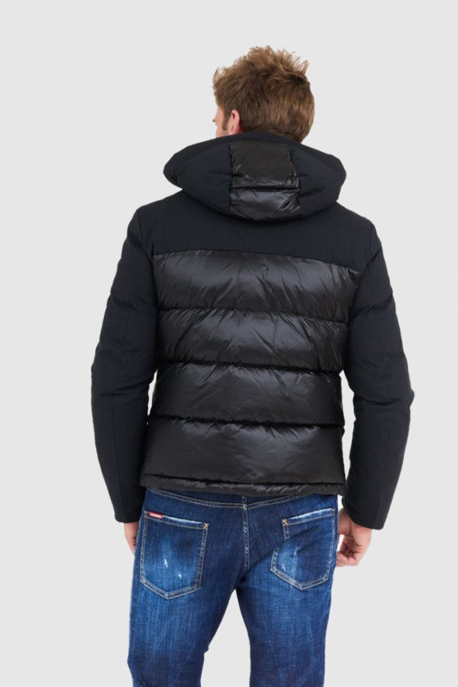 BLAUER Black men's down jacket with hood EDUARDO