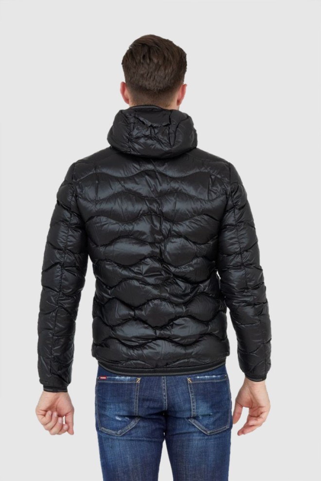 BLAUER Black men's down jacket with hood