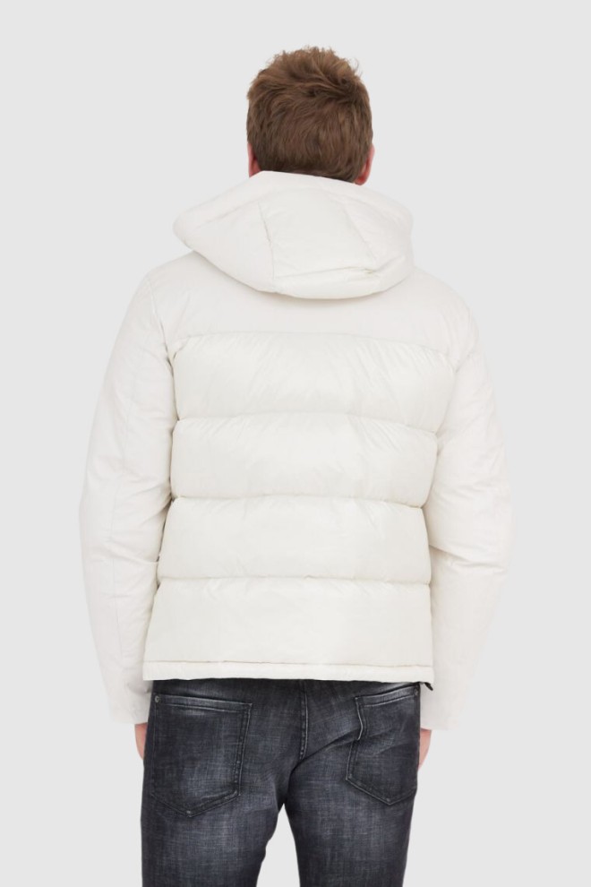 BLAUER Geacă de puf pentru bărbați ecru cu glugă Eduardo