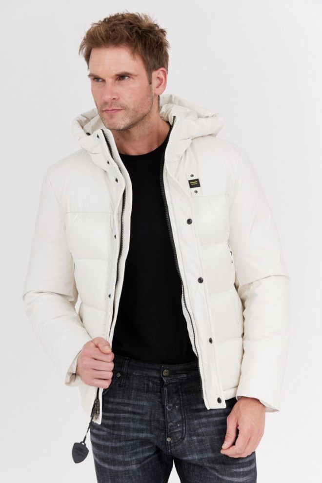 BLAUER Geacă de puf pentru bărbați ecru cu glugă Eduardo