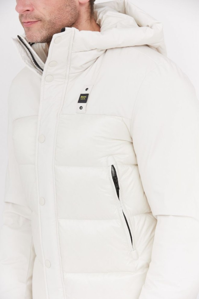 BLAUER Geacă de puf pentru bărbați ecru cu glugă Eduardo
