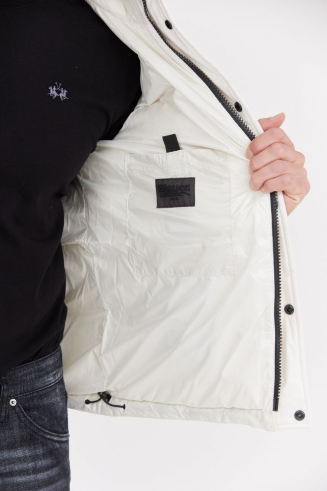 BLAUER Geacă de puf pentru bărbați ecru cu glugă Eduardo