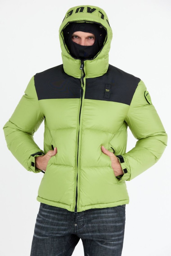 BLAUER Jachetă Cooper verde deschis pentru bărbați cu logo pe glugă