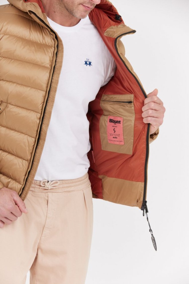 BLAUER Jachetă cu glugă Virgil maro deschis pentru bărbați