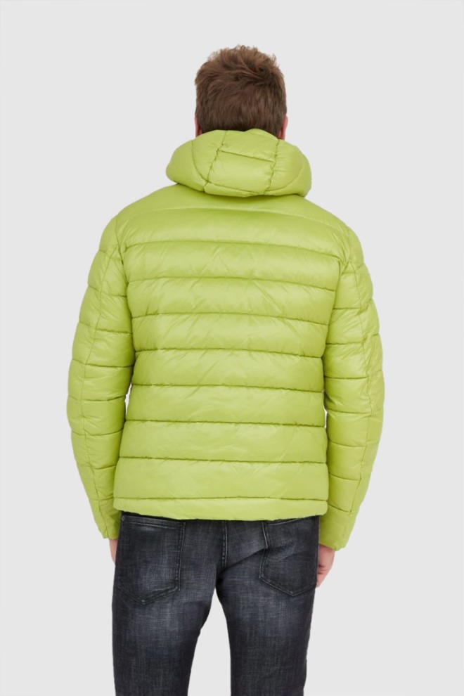 BLAUER Light green men's Virgil down jacket with hood