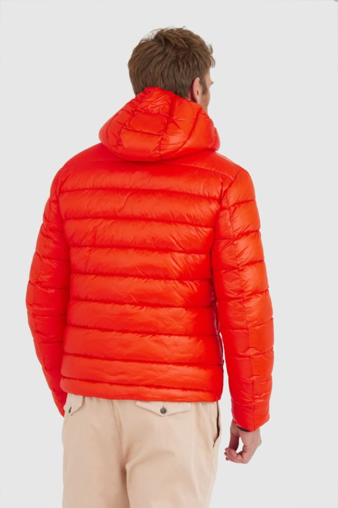 BLAUER Men's orange Virgil down jacket with hood