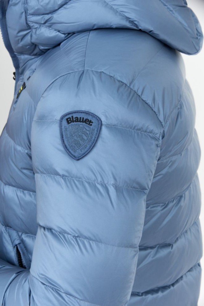 BLAUER Geacă de puf cu glugă pentru bărbați, albastră