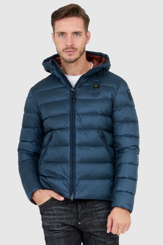 BLAUER Men's marine down jacket with hood