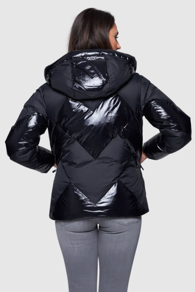 BLAUER Black women's down jacket with shiny elements