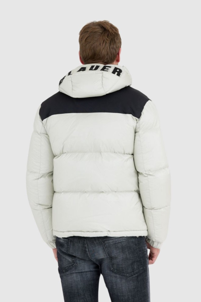 BLAUER Jachetă Cooper gri pentru bărbați cu logo pe glugă