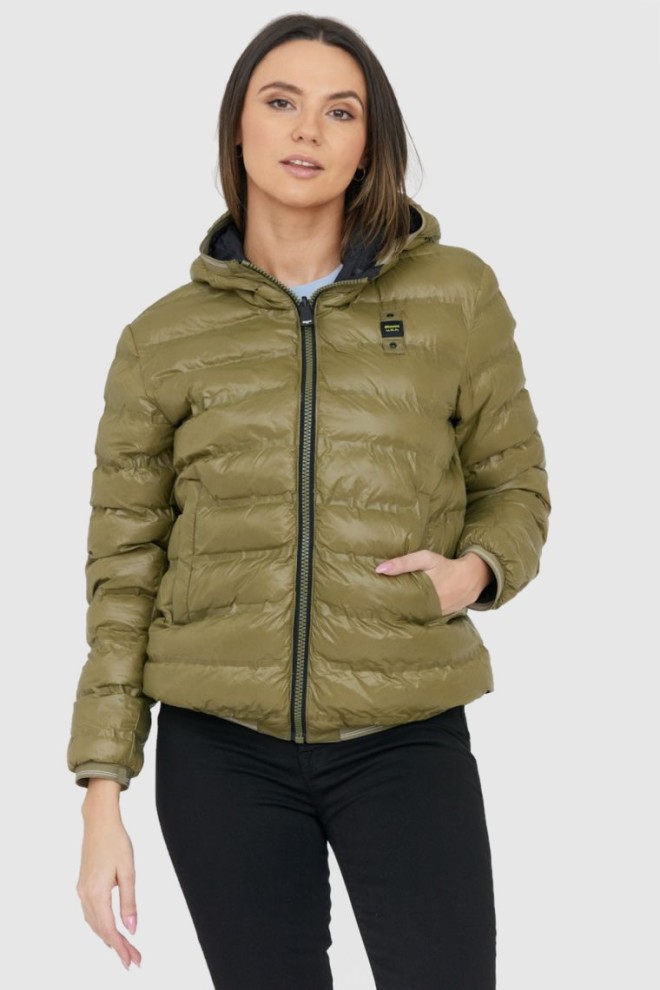 BLAUER Black and green reversible down jacket Stella reversible down jacket