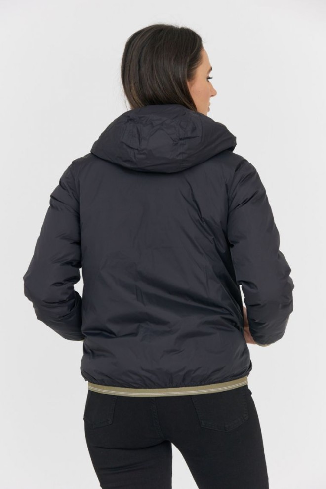 BLAUER Geacă de puf reversibilă pentru femei, neagră și verde Geacă de puf reversibilă Stella