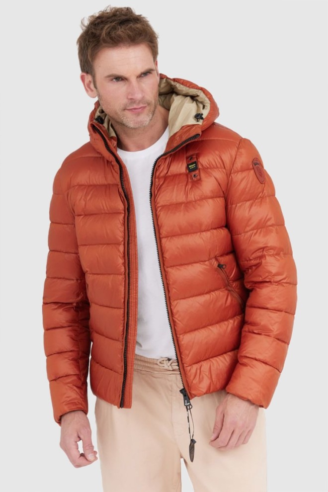 BLAUER Rust men's Virgil down jacket with hood