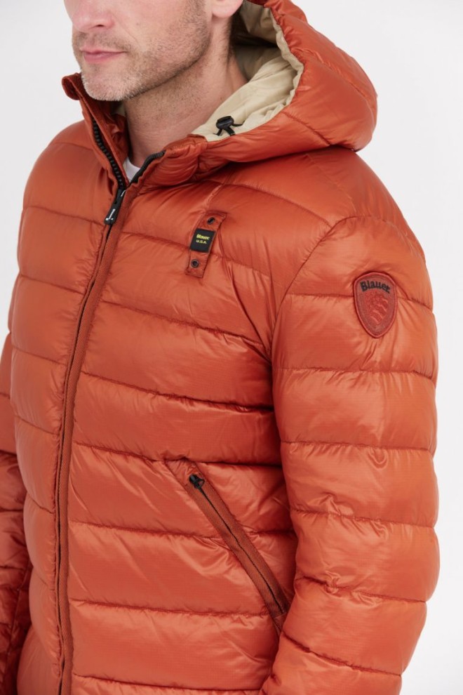 BLAUER Rust men's Virgil down jacket with hood