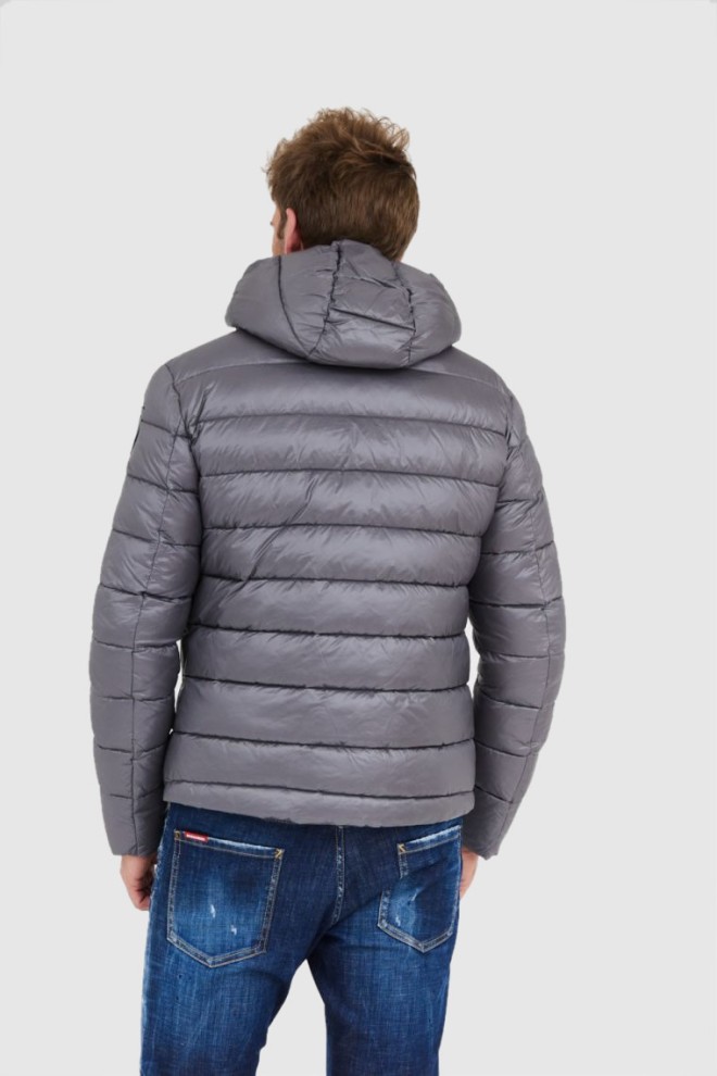 BLAUER Grey men's Virgil down jacket with hood