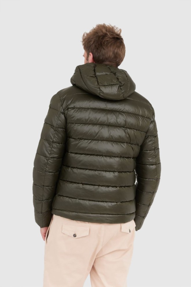 BLAUER Green men's Virgil down jacket with hood