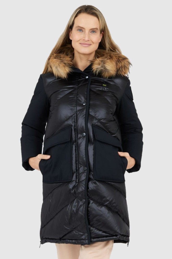 BLAUER Black Gwendolyn down jacket with hood