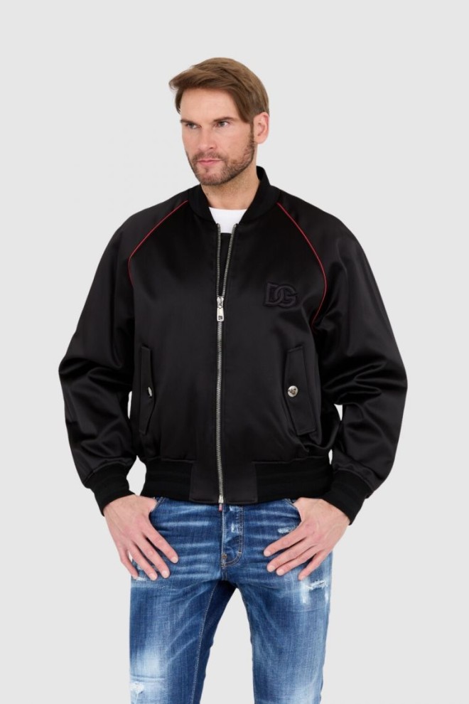 DOLCE & GABBANA Black bomber outwear jacket